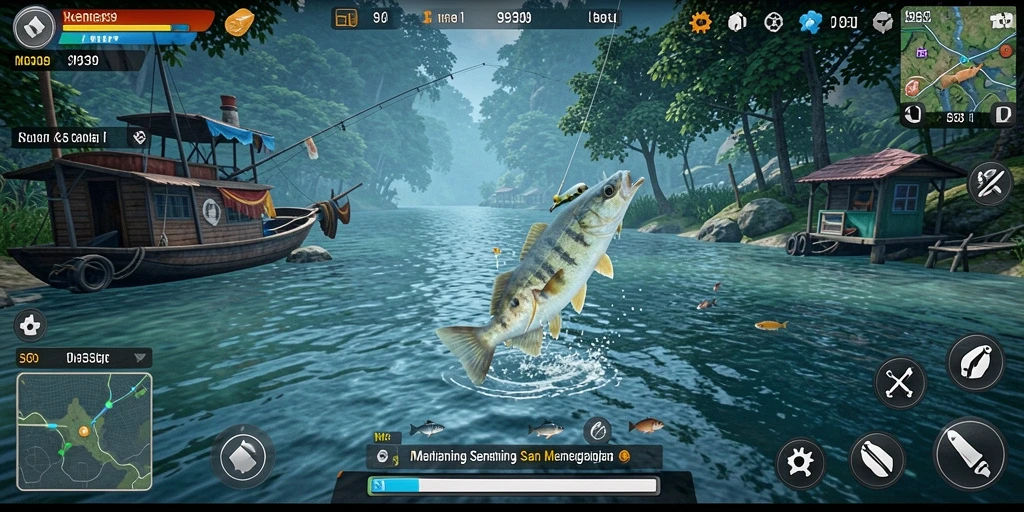 Tangkapan ikan besar dalam permainan 9939 yang menantang.