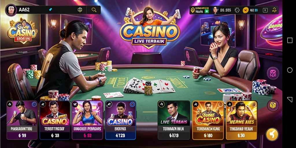 Gameplay Live Casino yang mendebarkan di AA62.