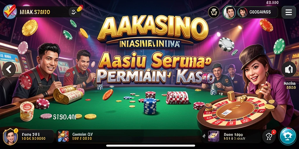 Screenshot AAKASINO menampilkan aksi kasino yang mendebarkan dan interaksi pemain.