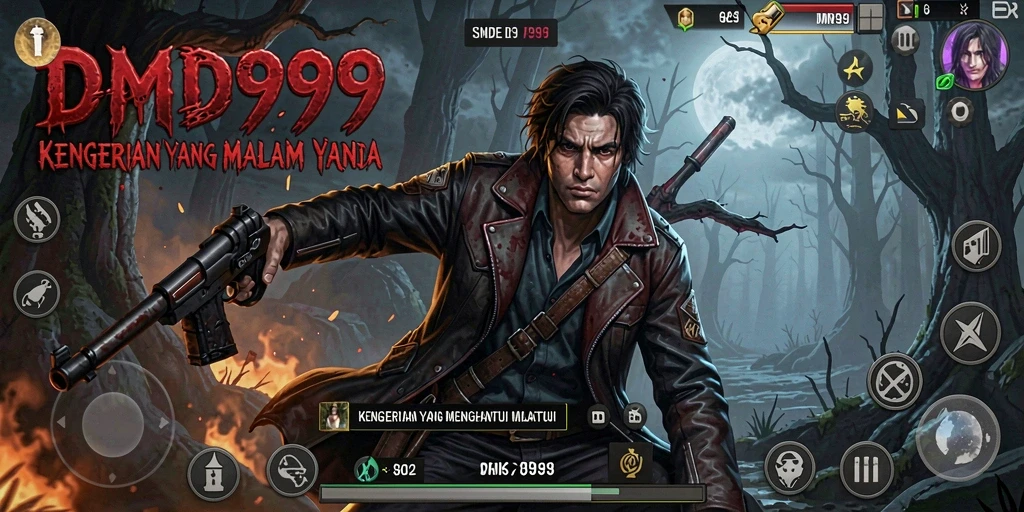 Screenshot DMD999 menunjukkan suasana gameplay yang mencekam dan penuh ketegangan.