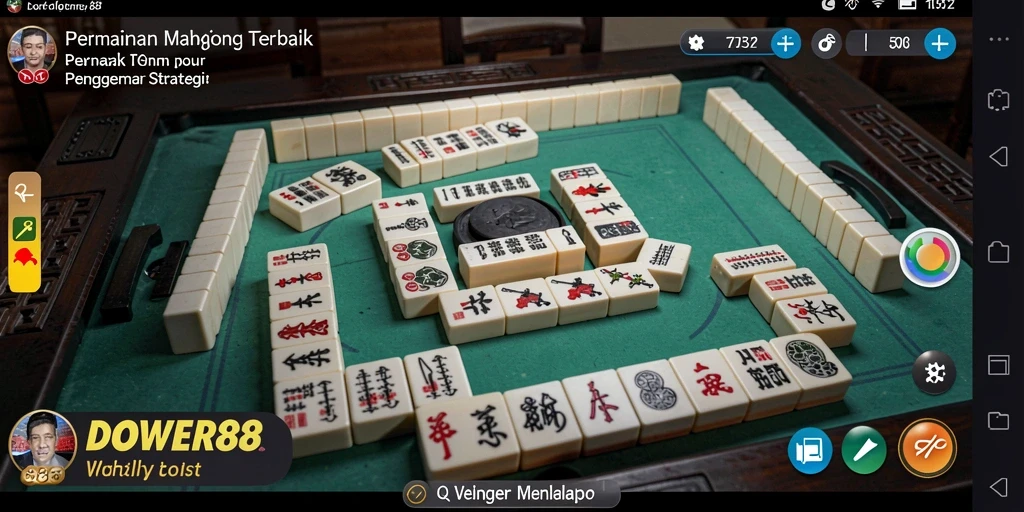 Screenshot DOWER88 menampilkan gameplay seru Mahjong yang menarik.