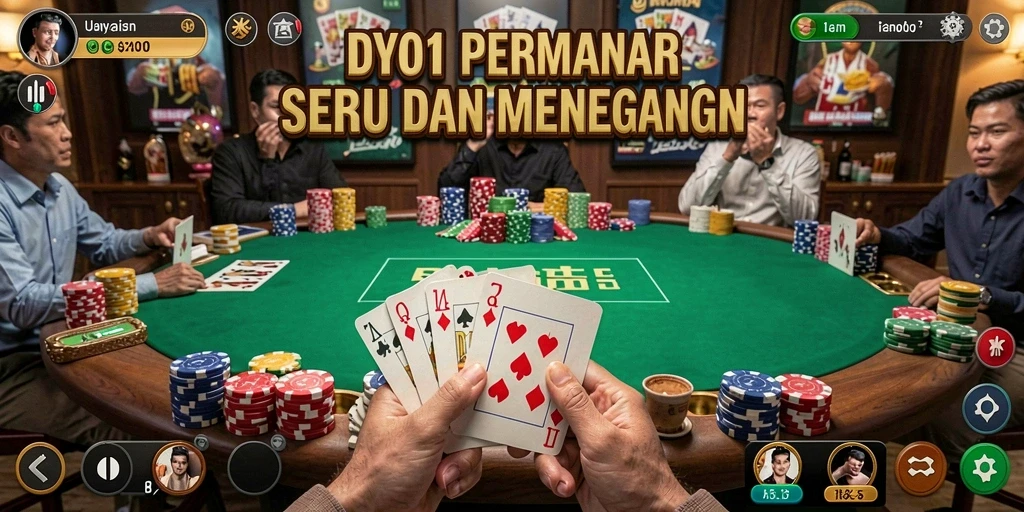 Tampilan dinamis dan menarik dari gameplay Poker.