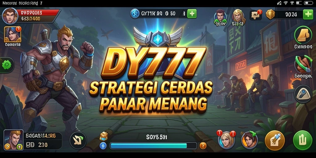Tangkapan layar utama DY777 menampilkan aksi strategis seru.