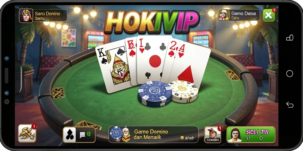 Tampilan gameplay HOKIVIP yang seru dalam permainan Domino.