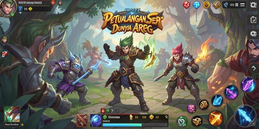 Gambaran gameplay ARPG seru di HP777 dengan pertarungan melawan monster.