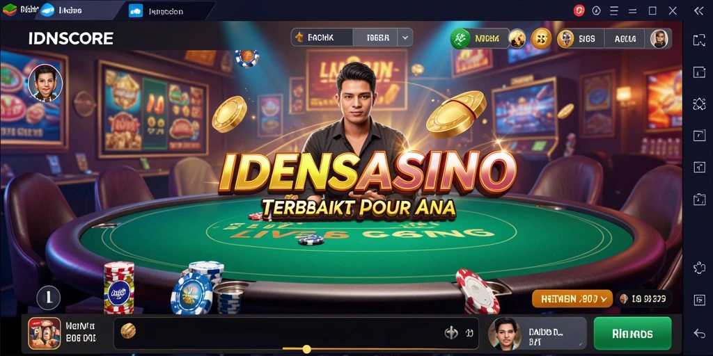 Screenshot IDNSCORE yang menampilkan gameplay Live Casino yang menarik.