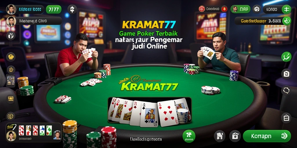 Tampilan menarik dari gameplay Poker KRAMAT77 yang mendebarkan.