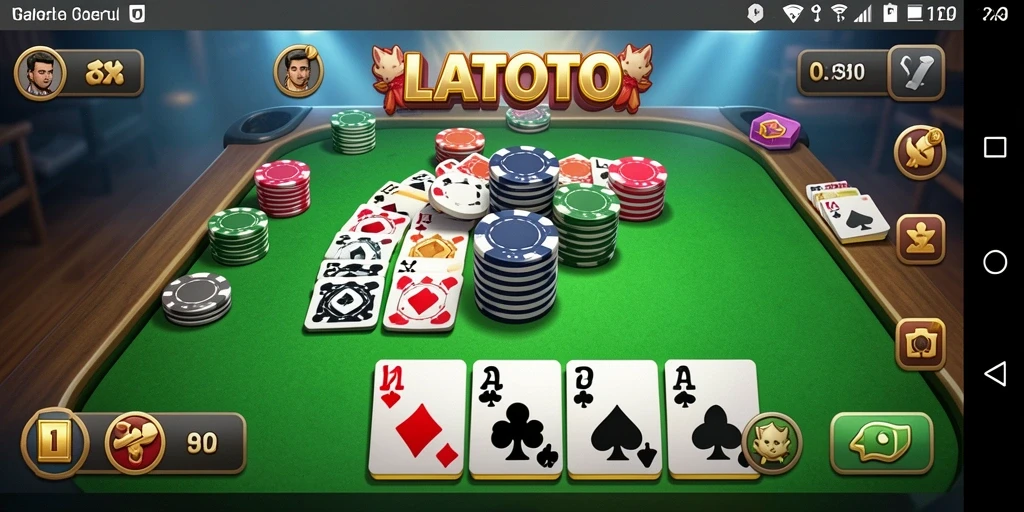 Screenshot gameplay LATOTO menampilkan suasana seru saat bermain Gaple.