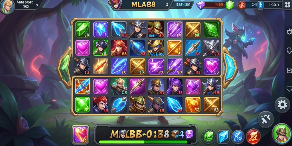 Screenshot MLBB8 menampilkan aksi seru permainan Match-3 yang penuh warna.
