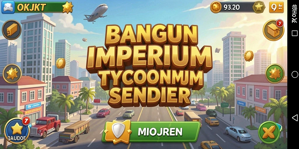 Tampilan gameplay OKJKT yang dinamis dalam membangun bisnis.