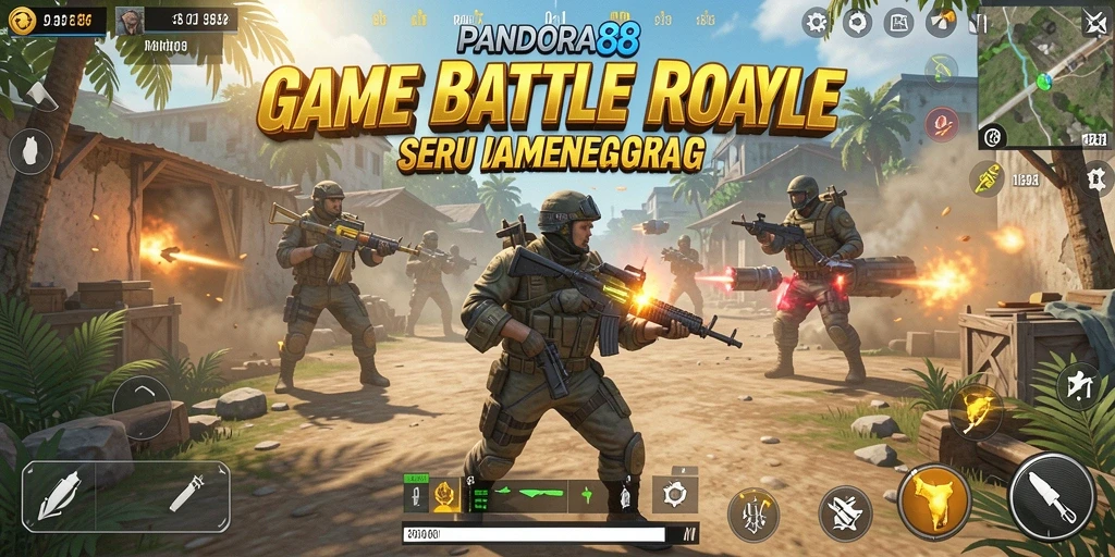 Screenshot PANDORA88 menampilkan aksi seru di arena Battle Royale.