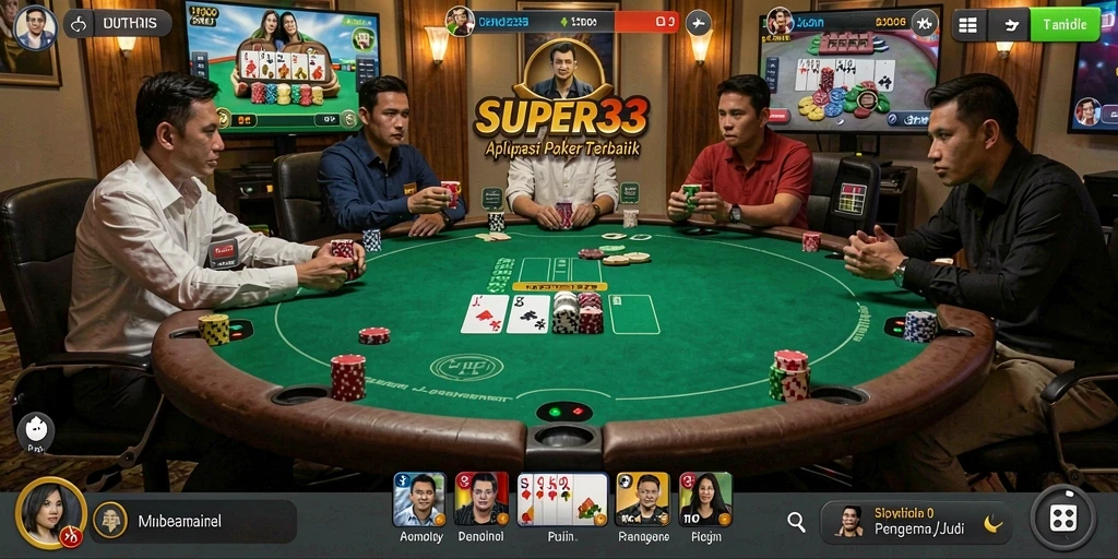 Gameplay seru poker di SUPER33 dengan pemain nyata.