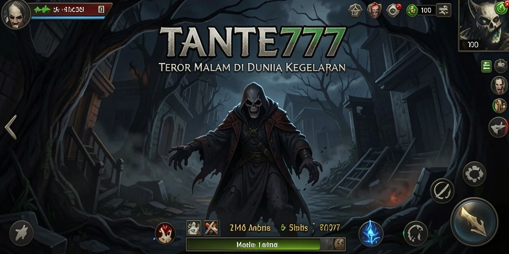 Tampilan gameplay TANTE777 yang penuh ketegangan dan kengerian.