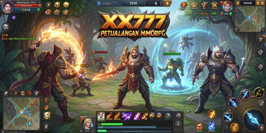 Tampilan menarik dari gameplay MMORPG XXX777 saat berpetualang.